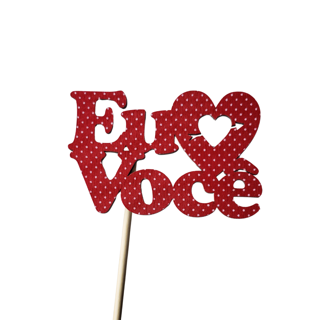 Pick Eu Amo Você Bolinhas Brancas