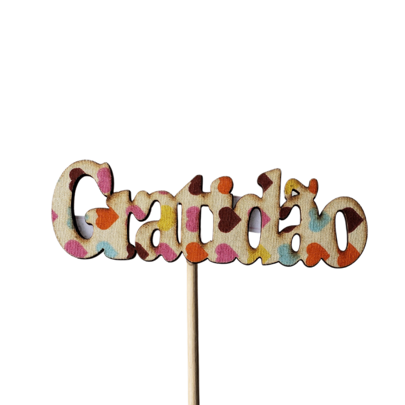 Pick Gratidão Corações Coloridos