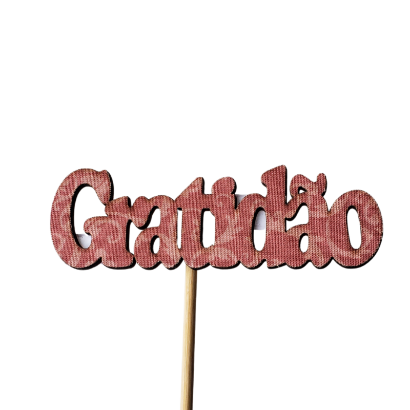 Pick Gratidão Rosa Com Ramos De Galhos