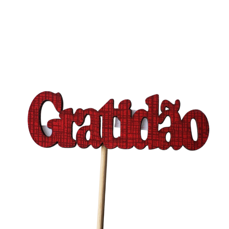 Pick Gratidão Xadrez Vermelho