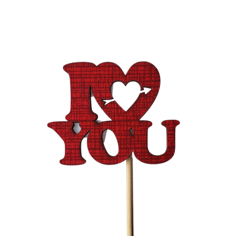 Pick I Love You Xadrez Vermelho