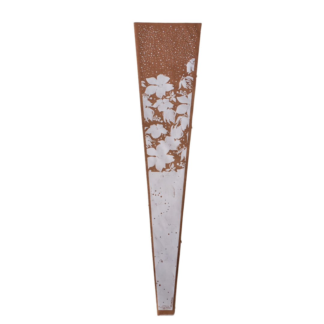 Poli Cone Kraft Flower Branco
