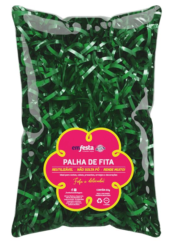 Palha De Fita Verde Escuro