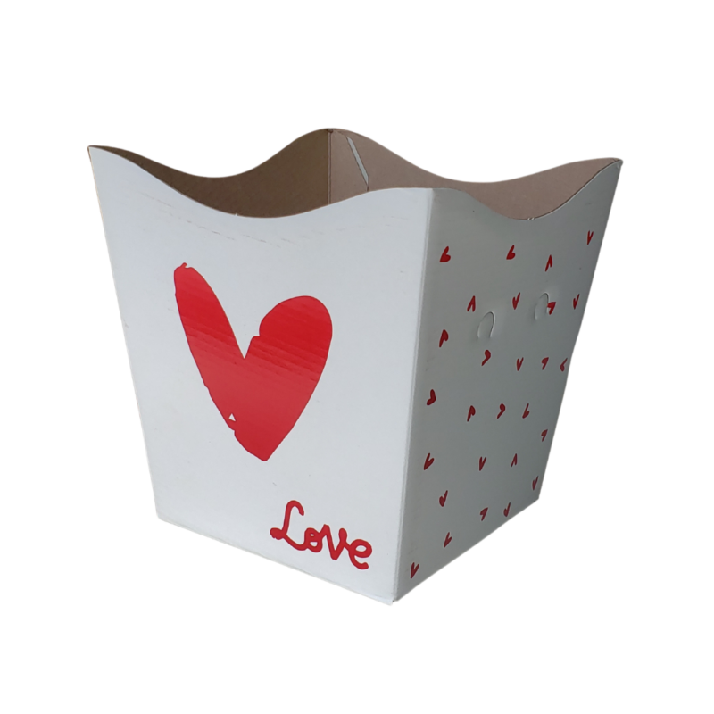 Cachepot Pote 15 Decorado Love Branco