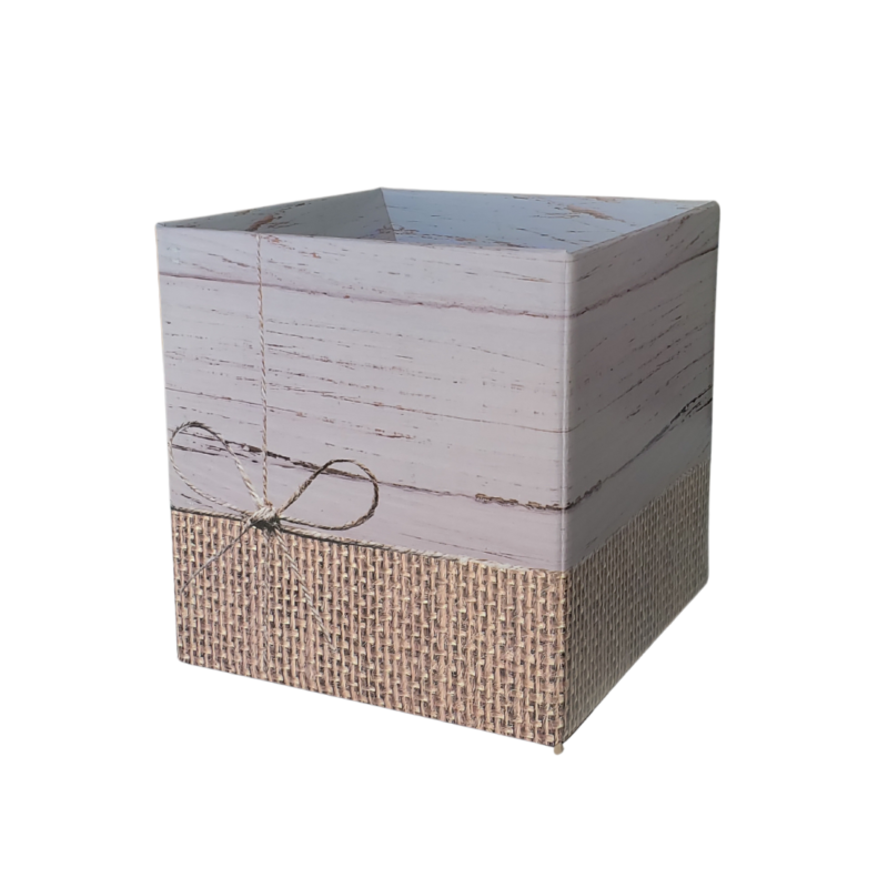 Cachepot Pote 15 Quadrado Madeira Branco