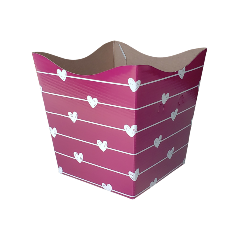 Cachepot Pote 15 Decorado Varal Corações Roxo