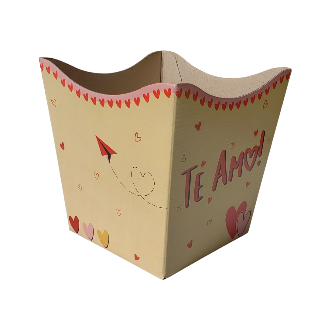 Cachepot Pote 15 Decorado Vintage Te Amo Natural - Imagem 2