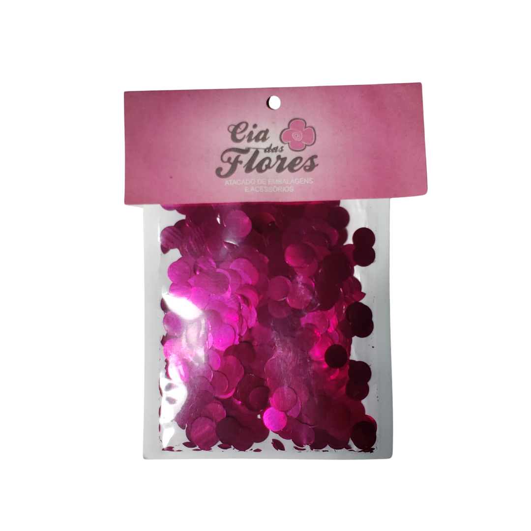 Confete Metalizado 1CM Rosa