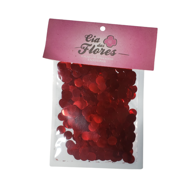 Confete Metalizado 1CM Vermelho
