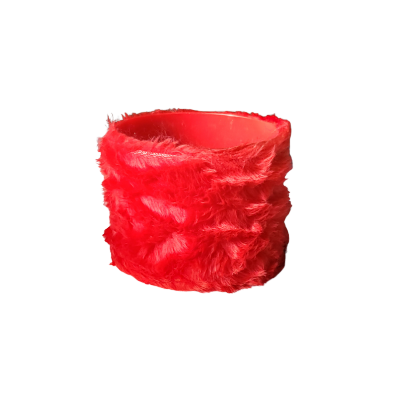 Cachepot Pote 15 Acrílico Com Pelúcia Vermelho