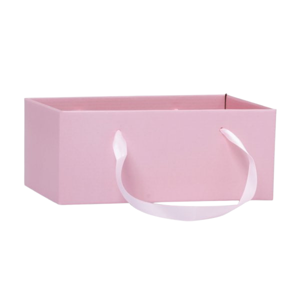 Cachepot Paper Retangular Com Alça Rosa Quartz