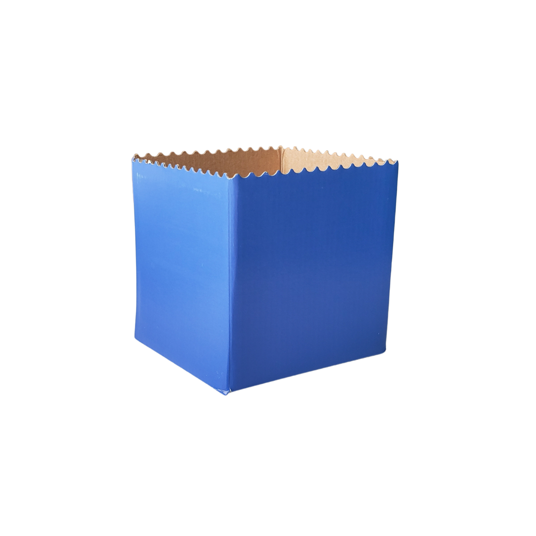 Cachepot Pote 11 Quadrado Trabalhado Liso Azul