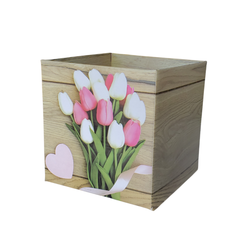 Cachepot Pote 15 Quadrado Tulipas