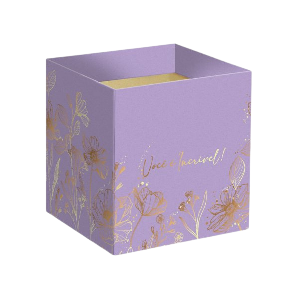 Cachepot Pote 15 Quadrado Você É Incrível C/ Hot Stamping Lilás/Ouro