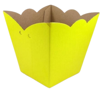 Cachepot Pote 9 Liso Ondulado Trabalhado Amarelo Cánario