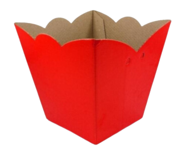 Cachepot Pote 9 Ondulado Trabalhado Liso Vermelho