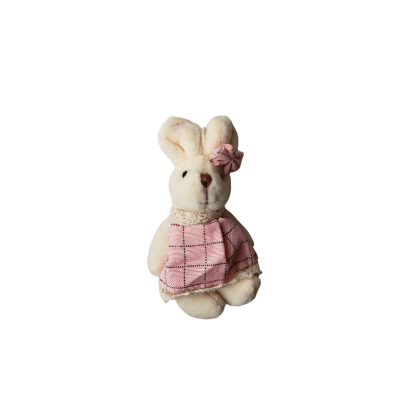 Coelhos De Pelúcia Xadrez Rosa