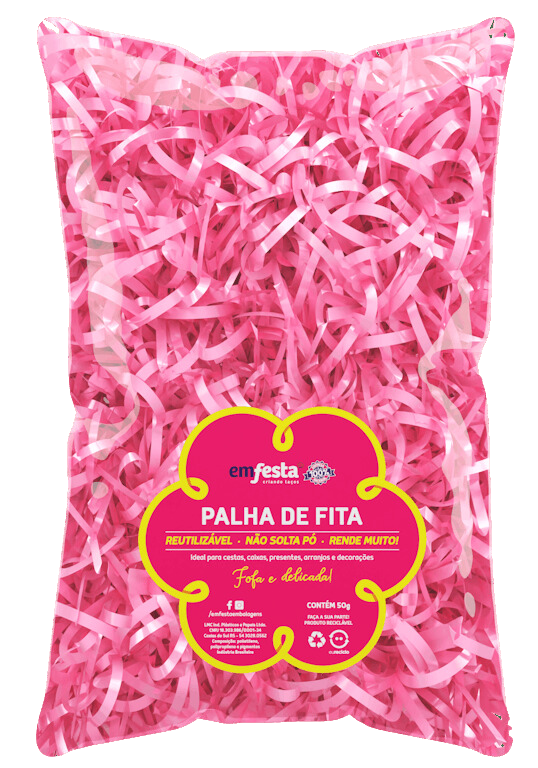 Palha De Fita Rosa Bebê