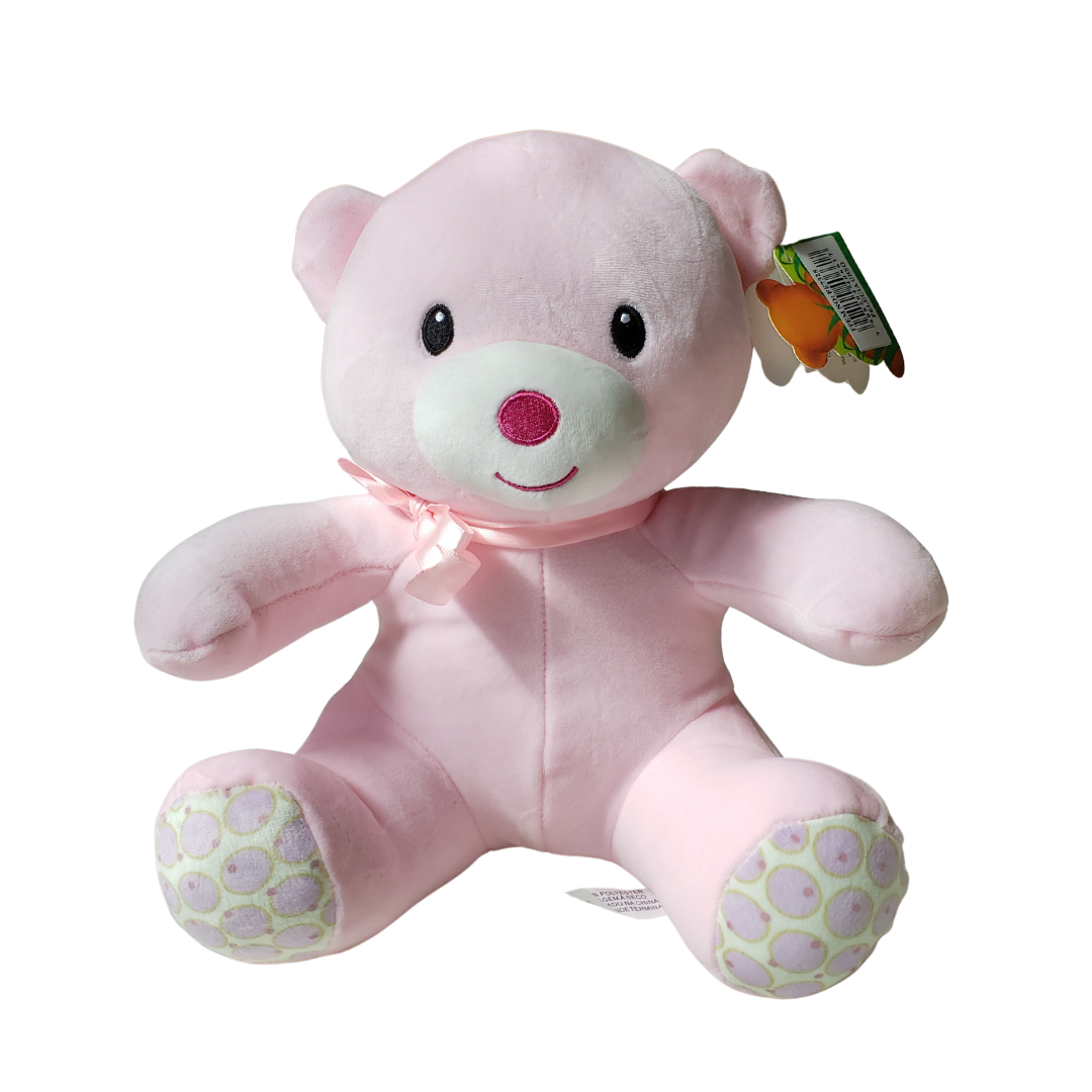 Pelúcia Urso Liso Rosa Bebê