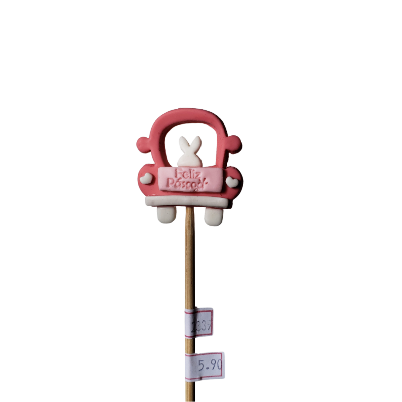 Pick Carrinho Coelho Páscoa Rosa