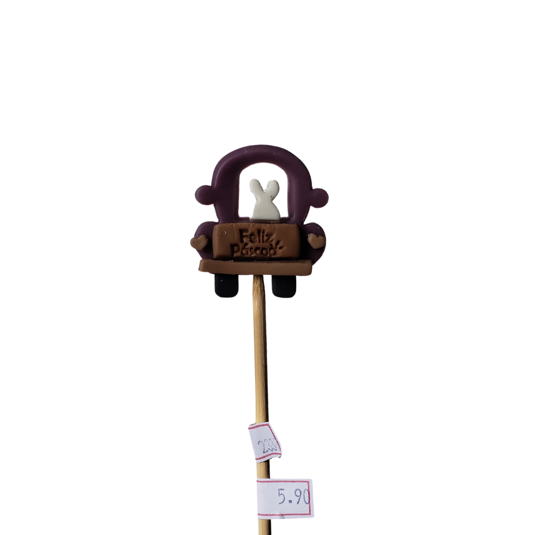 Pick Carrinho Coelho Páscoa Roxo