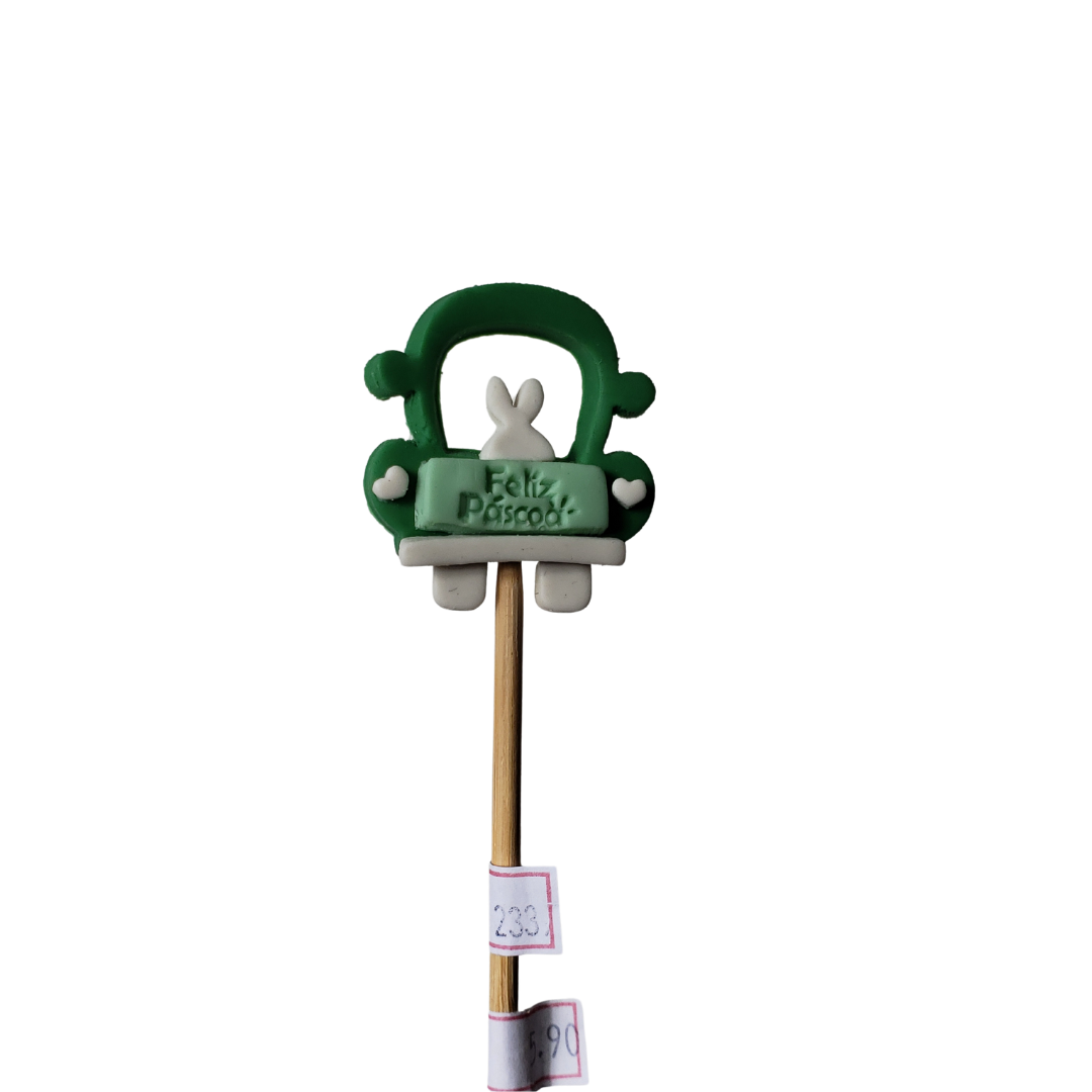 Pick Carrinho Coelho Páscoa Verde