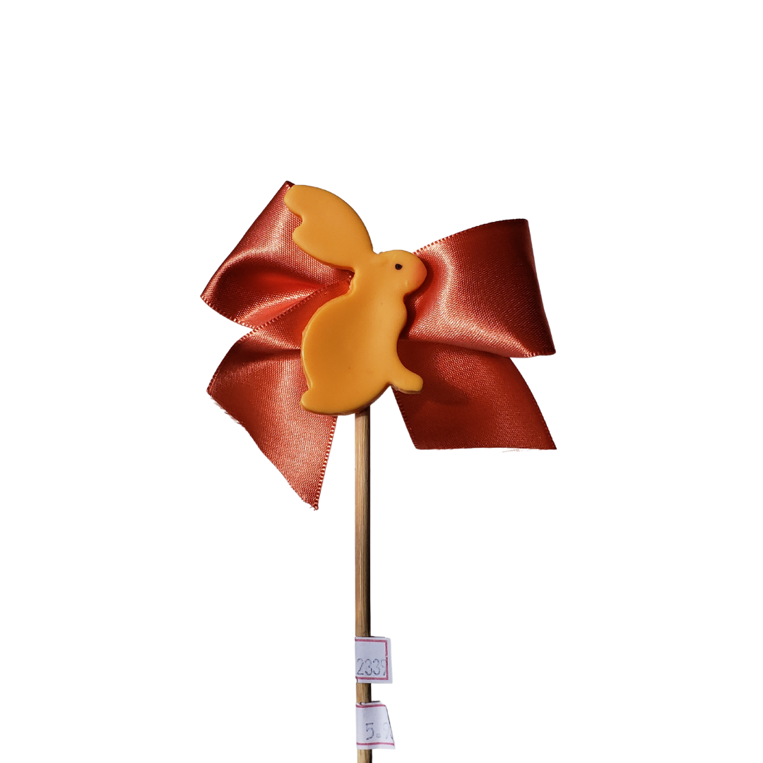 Pick Páscoa Coelho Com Laço Laranja