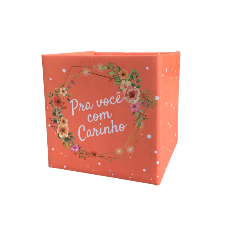 Cachepot Quadrado "Pra Você Com Carinho" Pote 11 (Dia Das Mães)