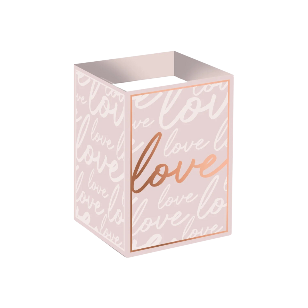 Cachepot Quadrado Serena C/ Hot Stamping Nude/Bronze (Dia Das Mães)