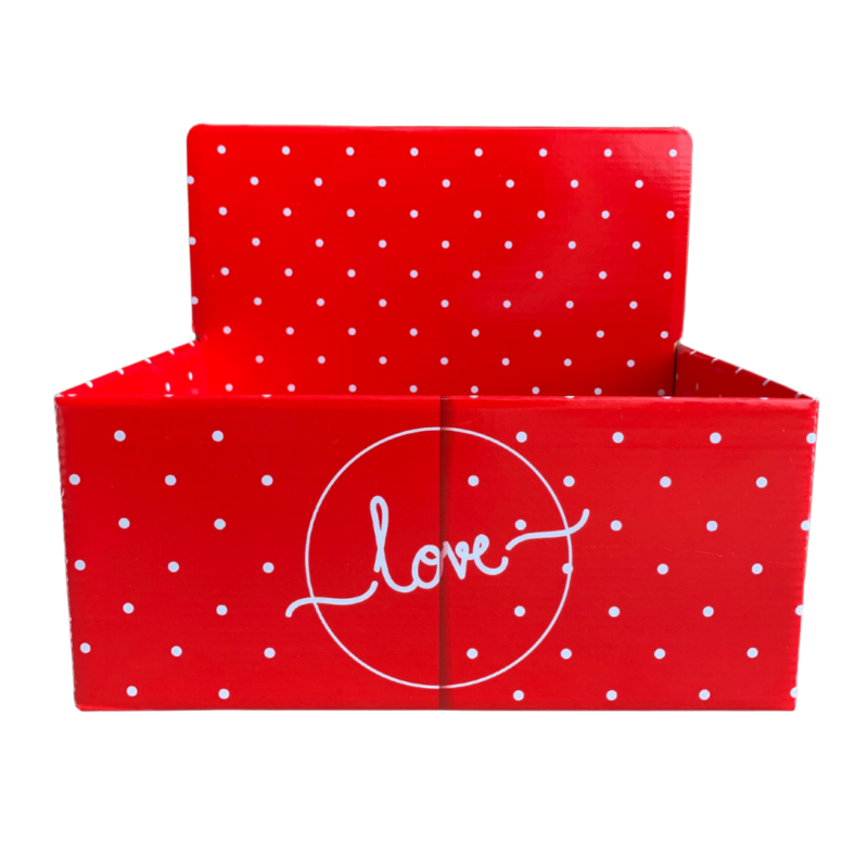 Caixa Display Poá Vermelho 28x18x24cm (Dia Das Mães)