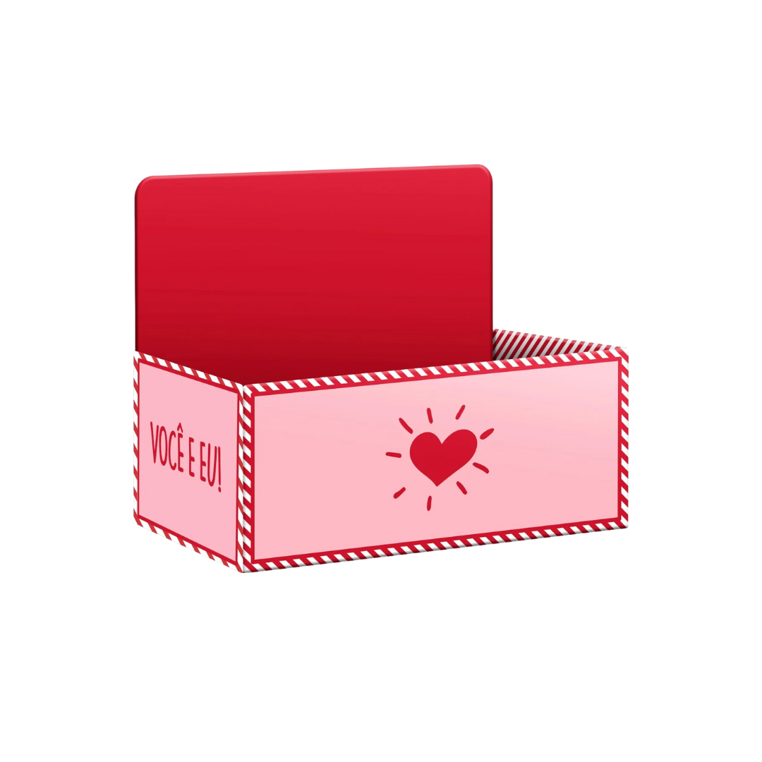 Caixa Display Você e Eu 21x9x12 cm Rosa/Vermelho (Dia Das Mães)