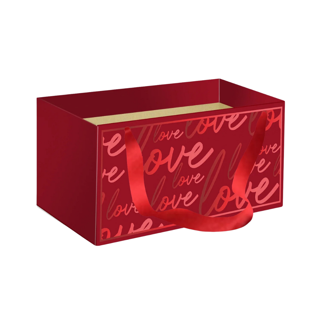 Caixa Kit C/Hot Stamping Passion 20x12x10cm Vermelho Burbundy (Dia Das Mães)