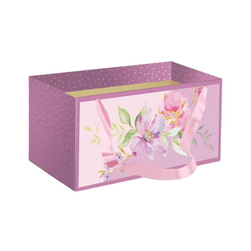 Caixa Kit Flora 20x12x10cm Rosa/Lilás (Dia Das Mães)