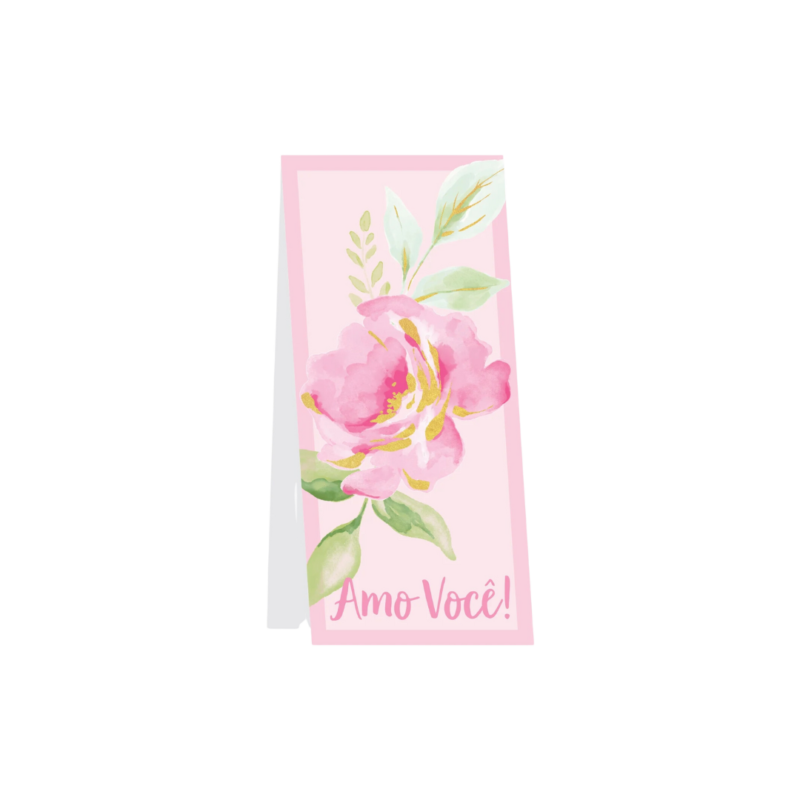 Cartão Flora 11x05cm Rosa (Dia Das Mães)
