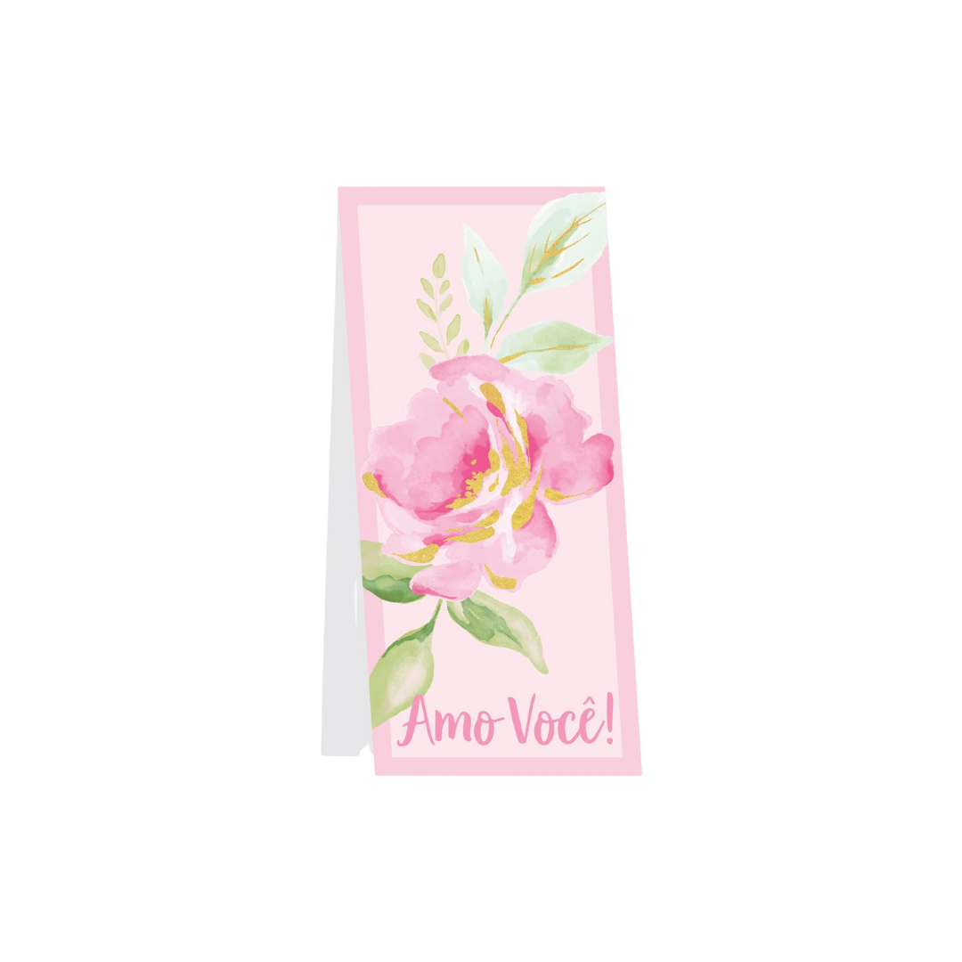 Cartão Flora 11x05cm Rosa (Dia Das Mães)