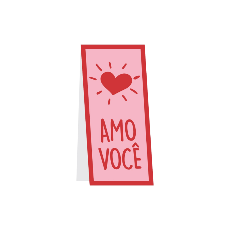 Cartão Você e Eu 11x05 cm Rosa/Vermelho (Dia Das Mães)