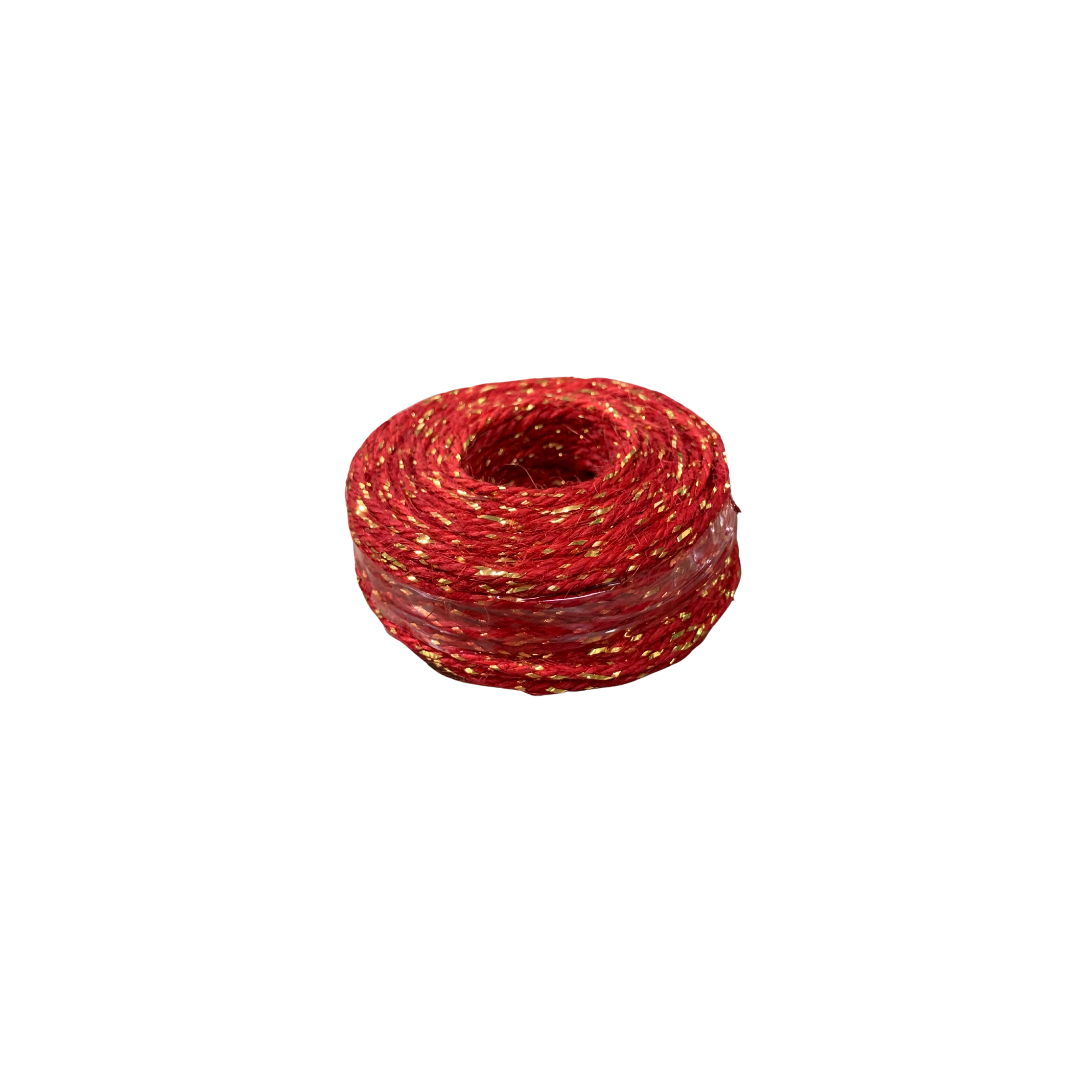 Fio De Juta Vermelho/Ouro