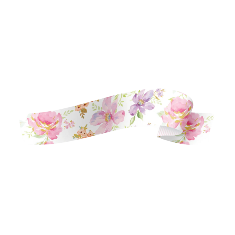 Fita Maxi Dupla Face Flora Branco/Rosa (Dia Das Mães)