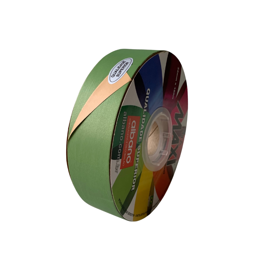 Fita Maxi Paper Look Dupla Face Verde Ficus/Natural