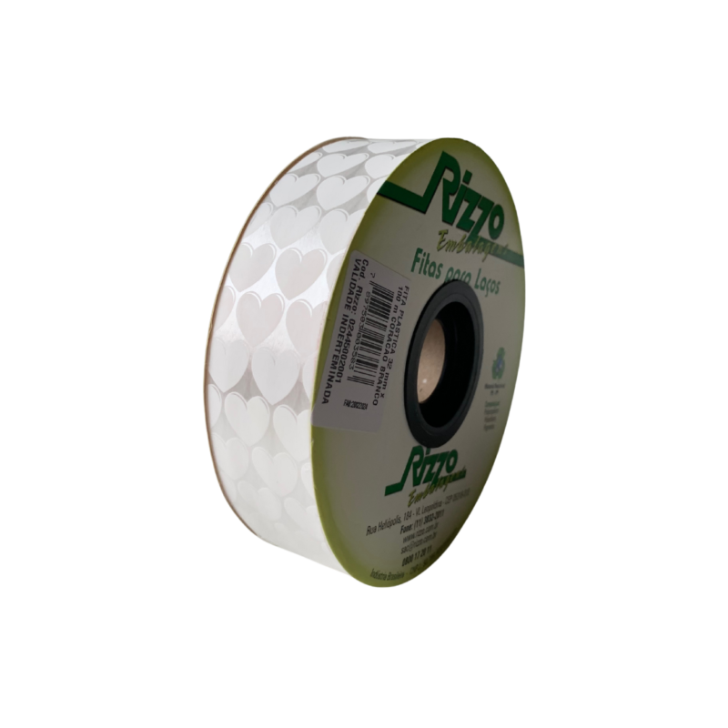Fita Plástica Coração Branco