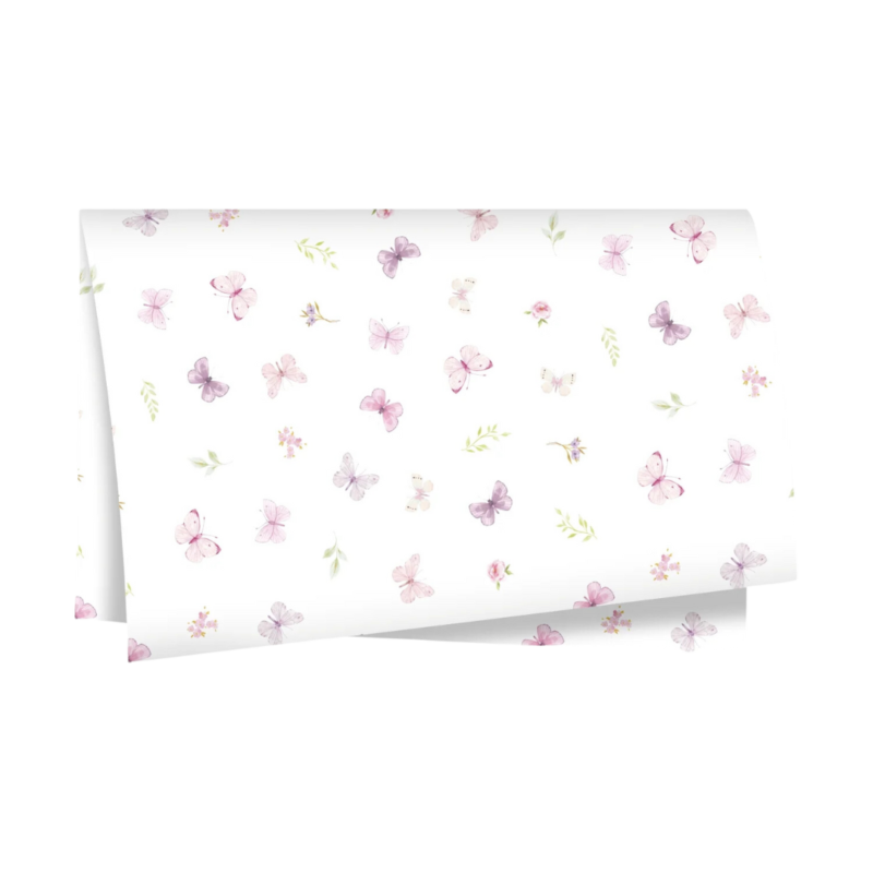 Papel Seda Borboletas Flora Branco (Dia Das Mães)