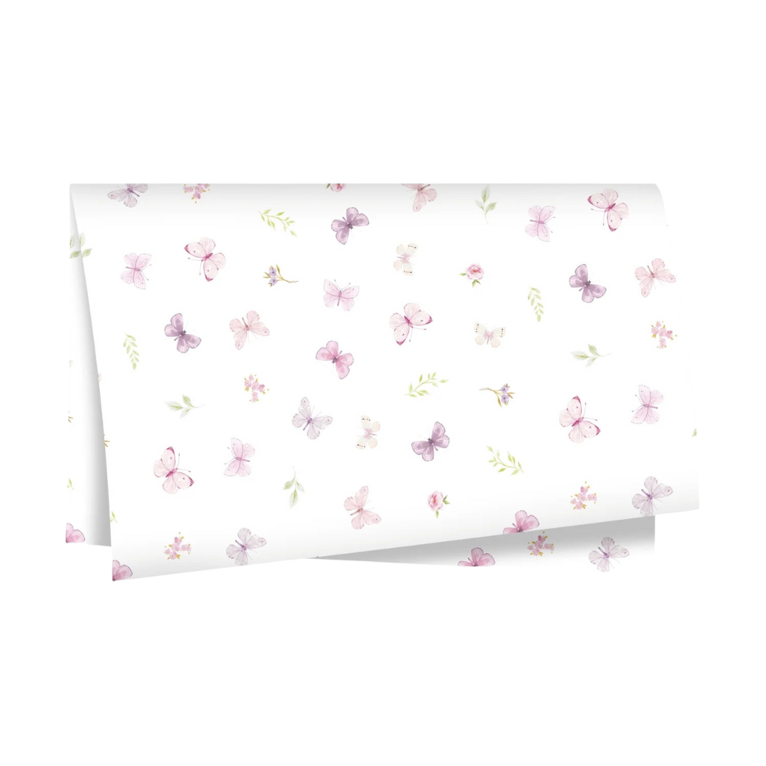 Papel Seda Borboletas Flora Branco (Dia Das Mães)