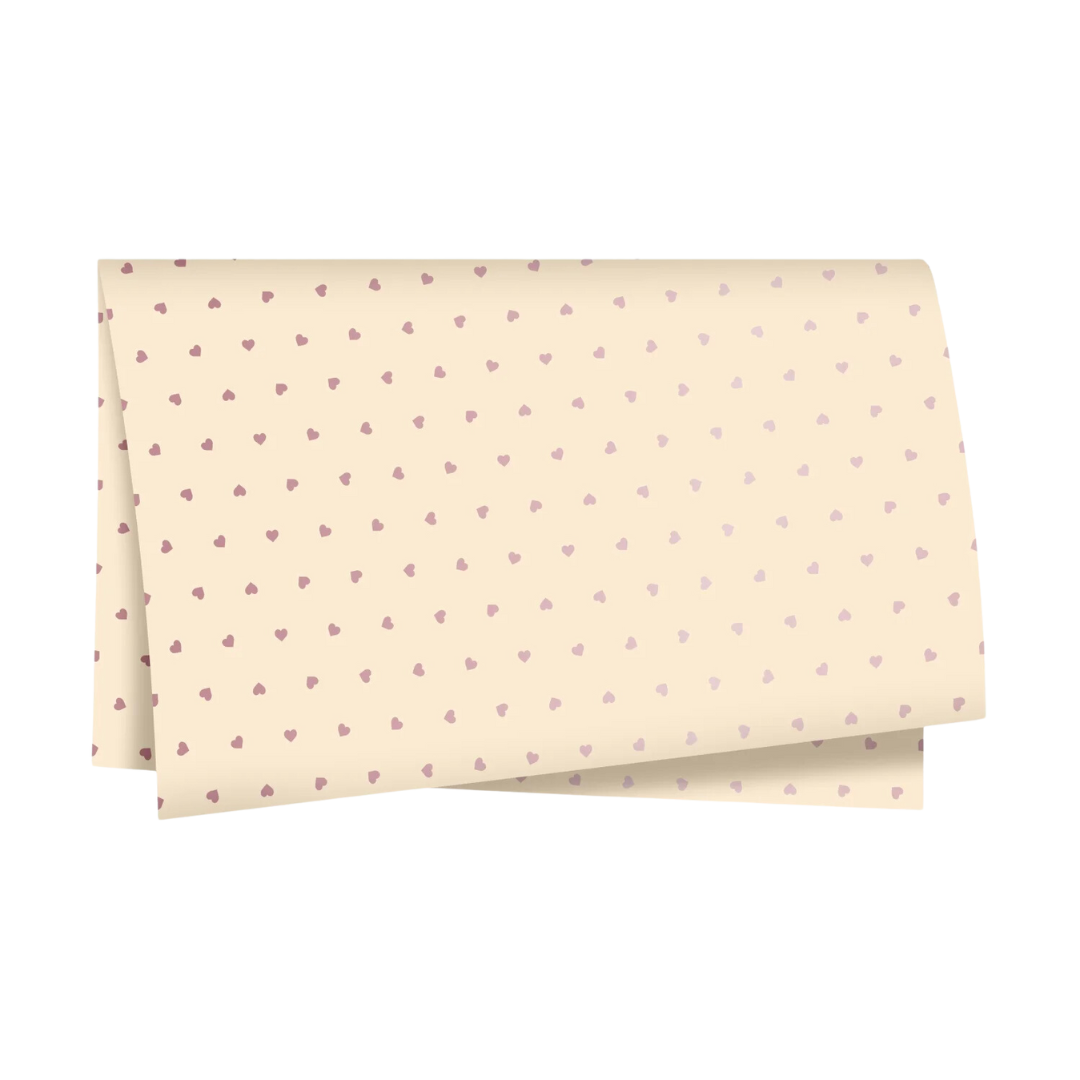 Papel Seda Harmonia Corações Babante/Rose Metálico (Dia Das Mães)