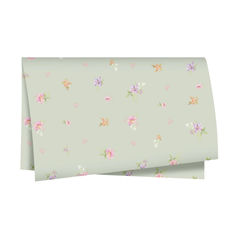 Papel Seda Flora Verde Chá (Dia Das Mães)