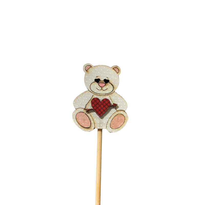 Pick Urso Coração Xadrez Vermelho