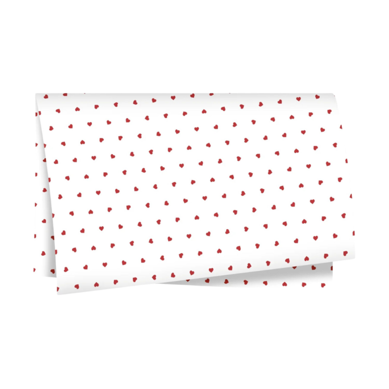 Papel Seda Corações Você e Eu Branco/Vermelho (Dia das Mães)