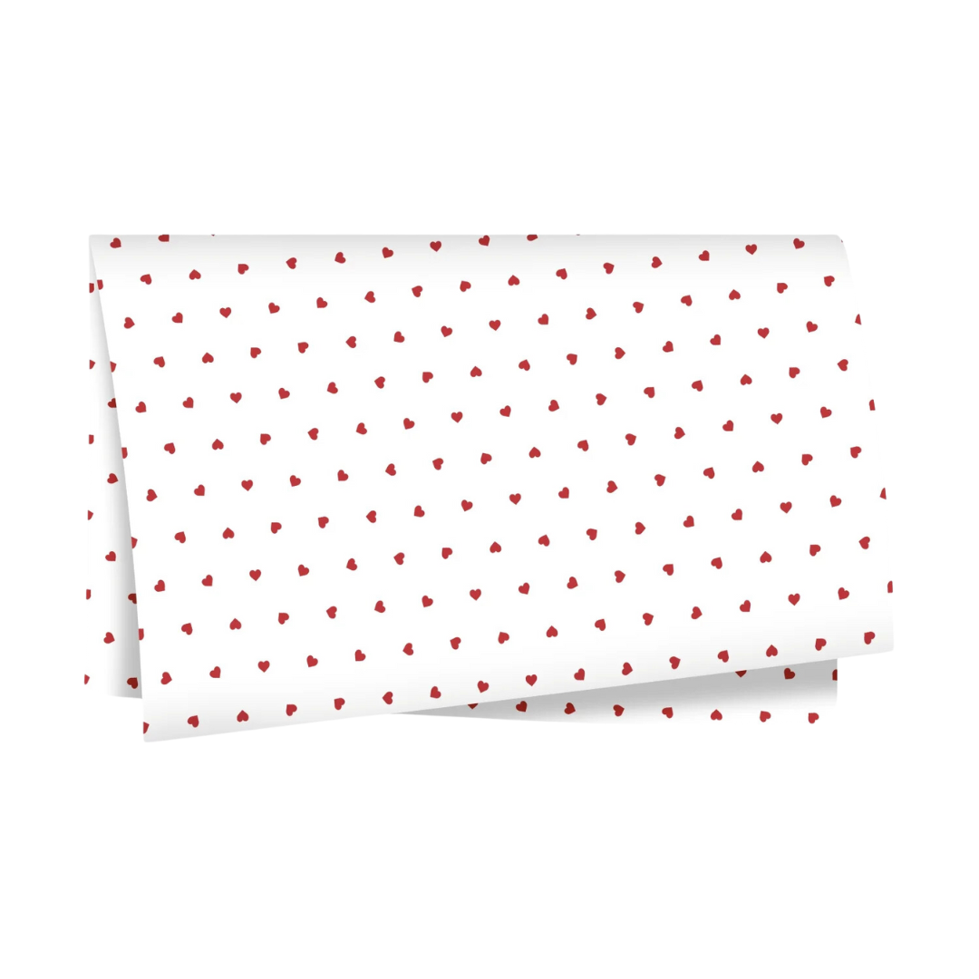 Papel Seda Corações Você e Eu Branco/Vermelho (Dia das Mães)
