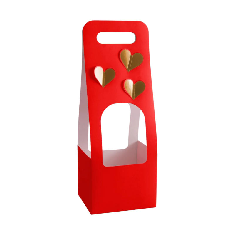 Sacola C/Alça Coração C/Hot Stamping Passion Vermelho/Ouro (Dia Das Mães)