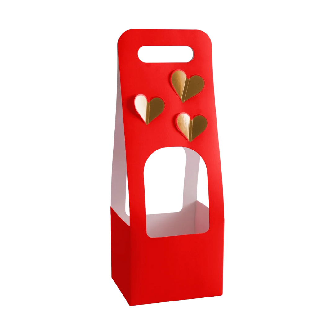 Sacola C/Alça Coração C/Hot Stamping Passion Vermelho/Ouro (Dia Das Mães)