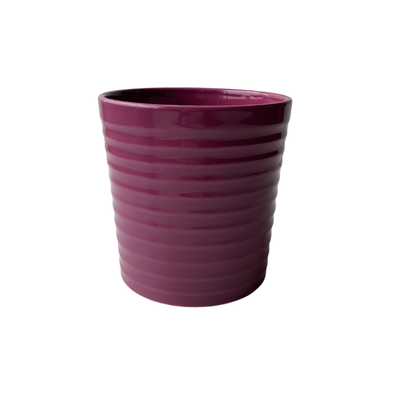 Vaso Cerâmica Brilhante Ameixa Pote 15